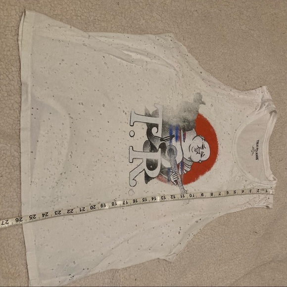 TRUE RELIGION buddha Logo distressed holes muscle tank top - Picture 5 of 7